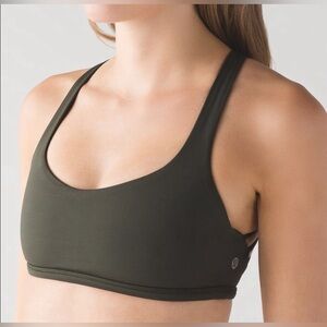 LULULEMON FREE TO BE WILD BRA DARK OLIVE